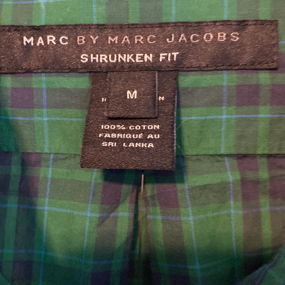 🔥HOST PICK🔥NWT Marc By Marc Jacobs Verdant Multi Plaid Button Up Shrunken Fit - Picture 6 of 9